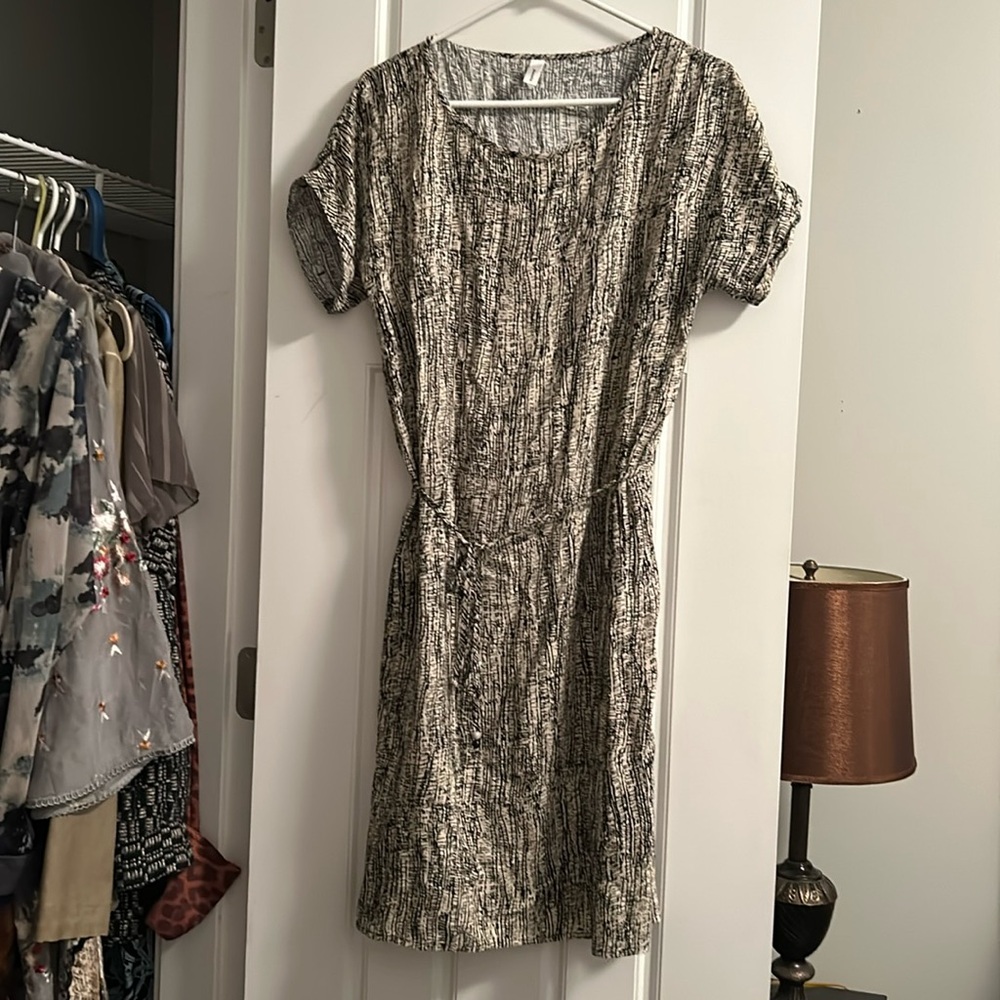 Tan and black casual dress